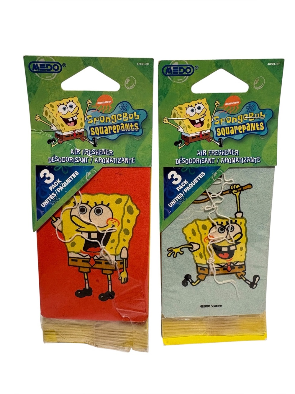 Vintage 2001 SpongeBob Squarepants Medo Air Freshener 2 - 3 Packs NEW Sealed